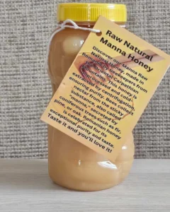 Raw Natural manna honey front view